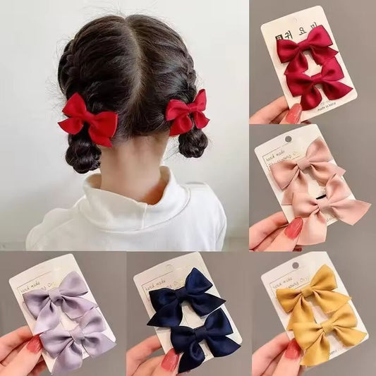 New Cute Bow Headgear Sweet Little Girl Hair Accessories Summer Girls Net Red Clips Baby Hairpins Children Hair Clips Gifts